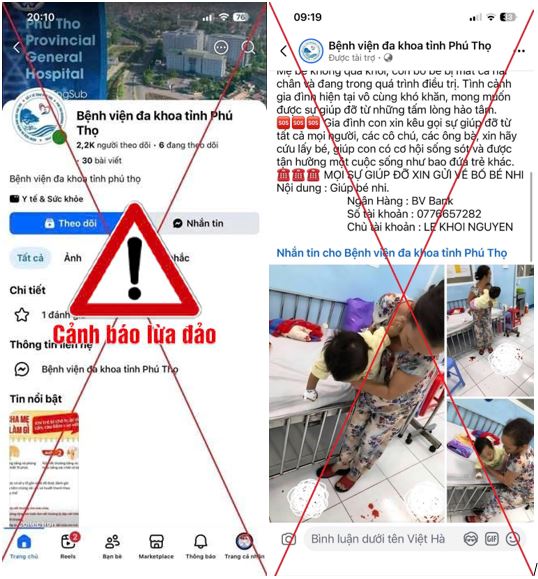 Bệnh viện đa khoa tỉnh Phú Thọ 11 canh bao gia mao fanpage