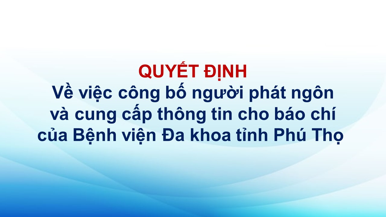 Bệnh viện đa khoa tỉnh Phú Thọ 12 Presentation1